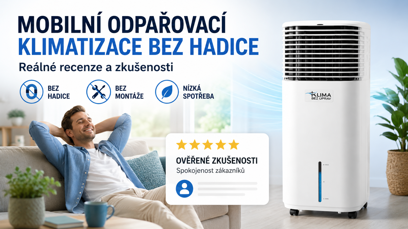 Mobilní odpařovací klimatizace bez hadice – recenze a zkušenosti zákazníků